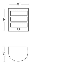 Philips by Signify Philips Aussenwandleuchte – Warmweiss, 2700 K – IP44 – Netzbetrieb – mit Bewegungsmelder – Silber, Edelstahl