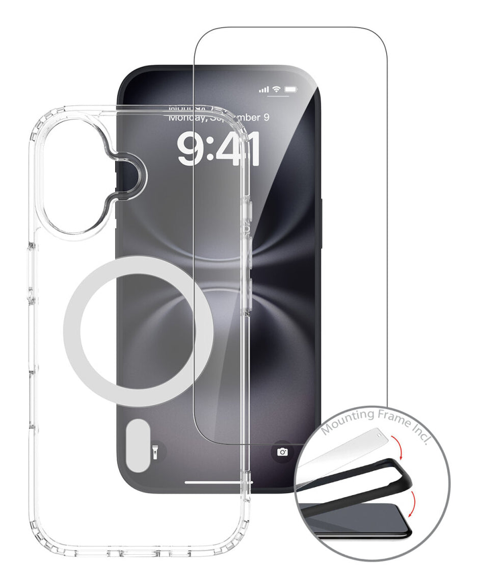 4smarts 360° Premium Backcover – für Apple iPhone 17, MagSafe, PC+Gehärtetes Glas, Transparent