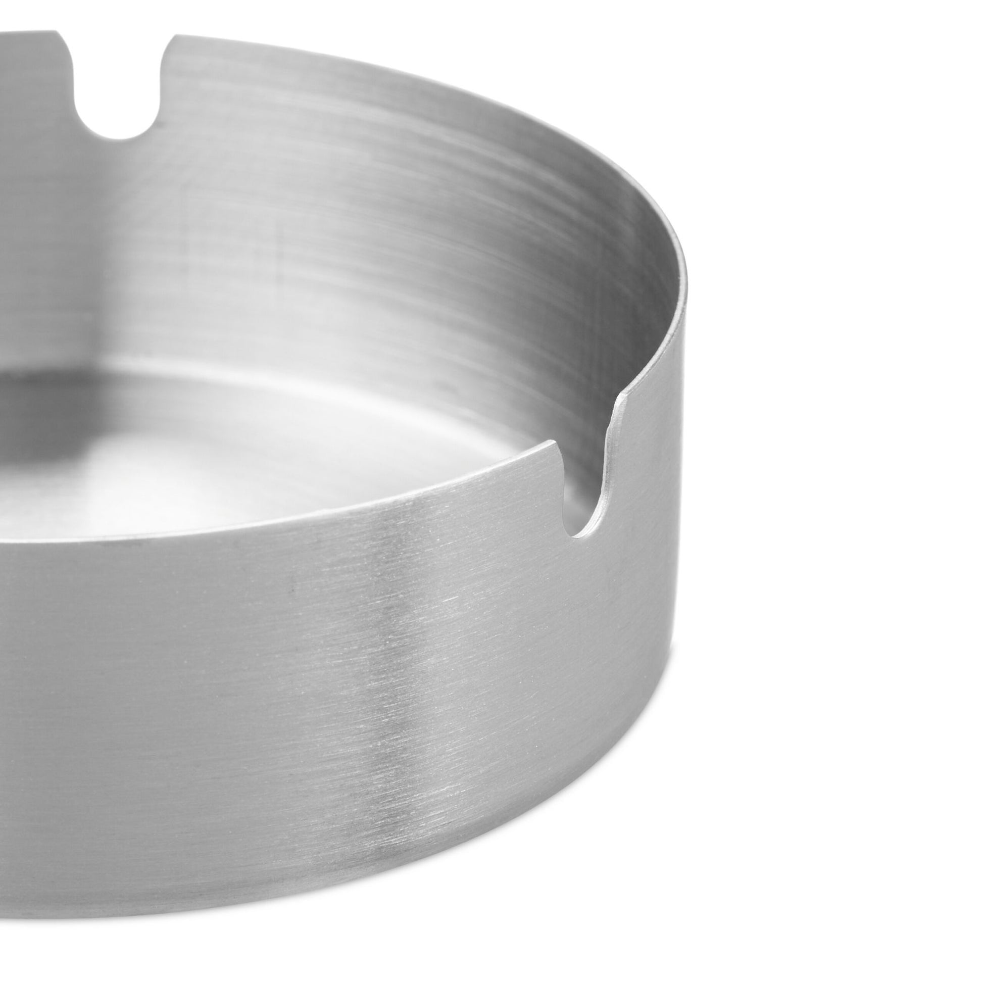 Relaxdays Aschenbecher – Ø 10 cm × 3,5 cm, Edelstahl, silber, spülmaschinenfest, 2 Stk.