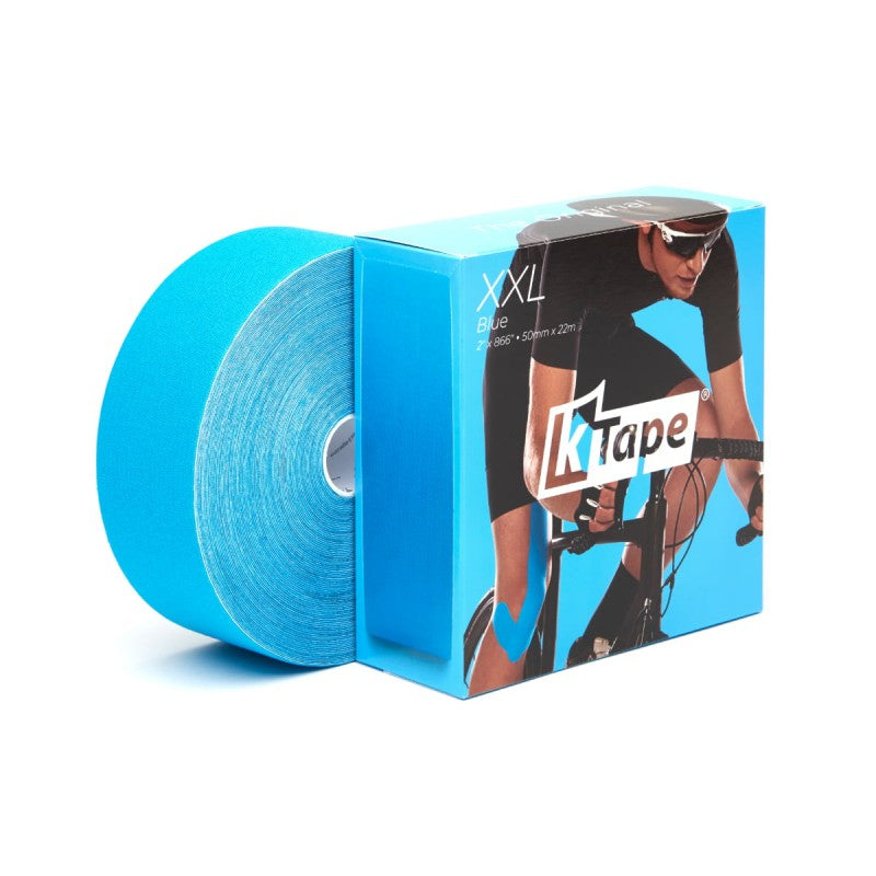 K-Tape Binde Kinesiotape – 50 mm × 22 m, blau, Baumwolle, Spandex, wasserabweisend