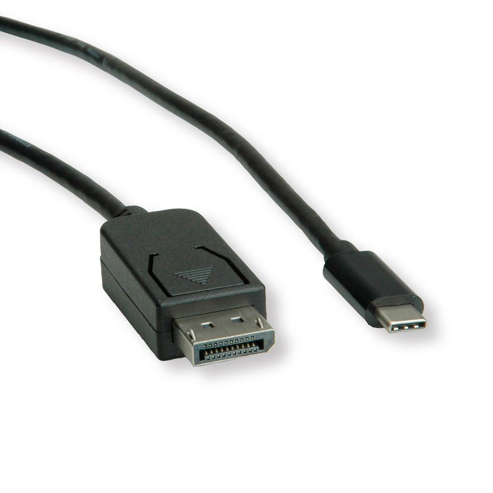 ROLINE USB-C zu DisplayPort Kabel – 4K (3840 × 2160) @ 60 Hz, DisplayPort 1.2, 1 m, für Geräte mit DP Alt Mode