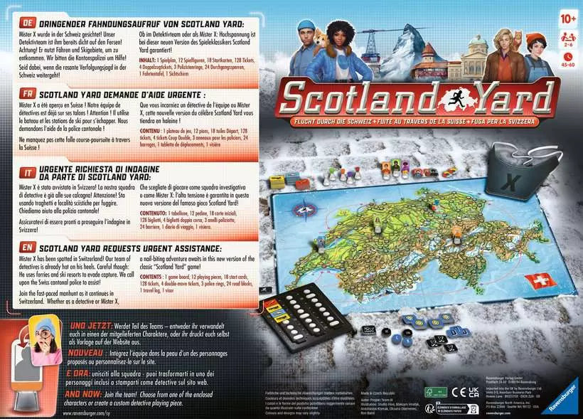 Ravensburger Scotland Yard Switzerland – Brettspiel, 2–6 Spieler, ab 8 Jahren, 10 Min., DE