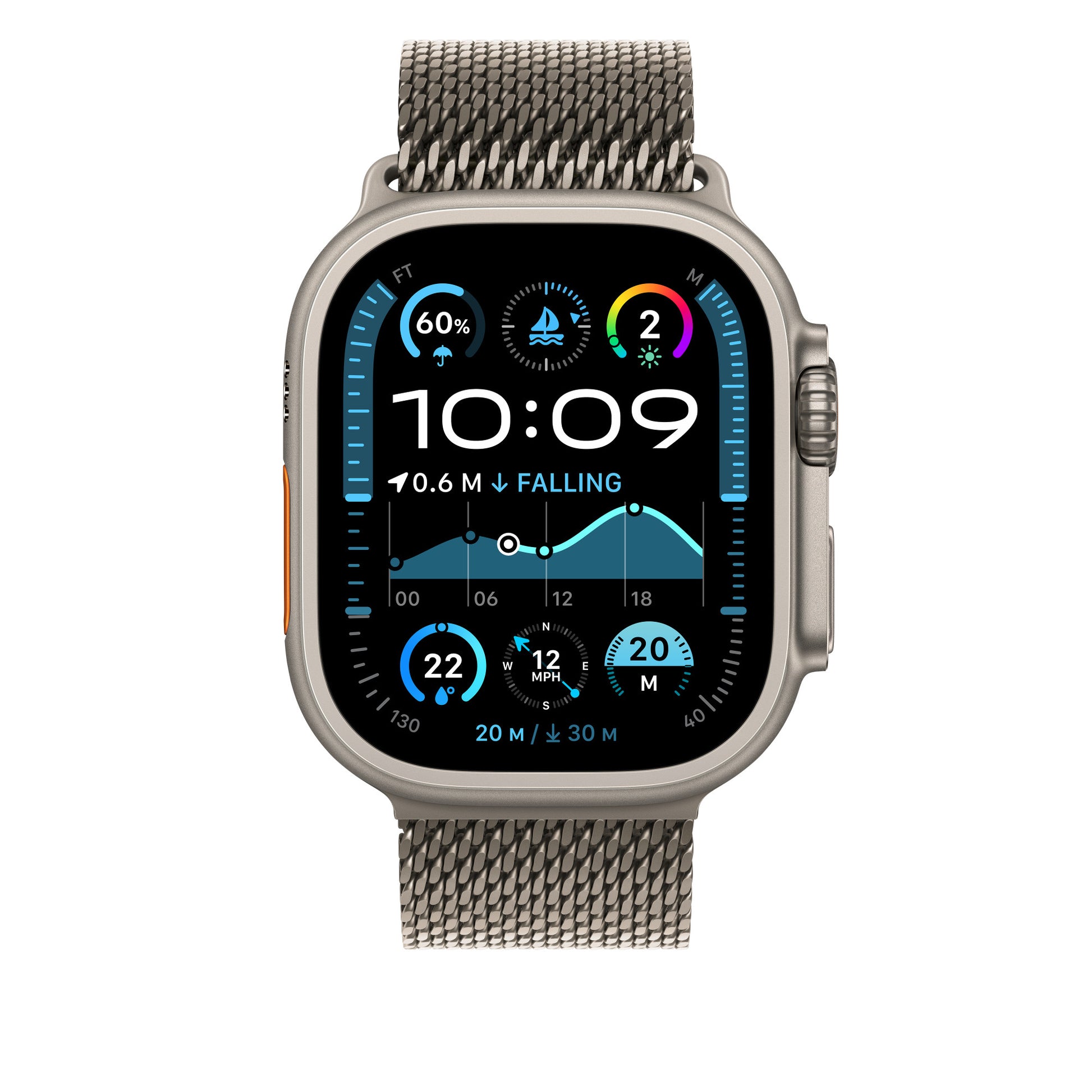 Apple Milanese Loop – Titan, S, für Apple Watch