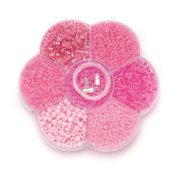 GLOREX Perlenmischung – rosa assortiert – 1 Stk.