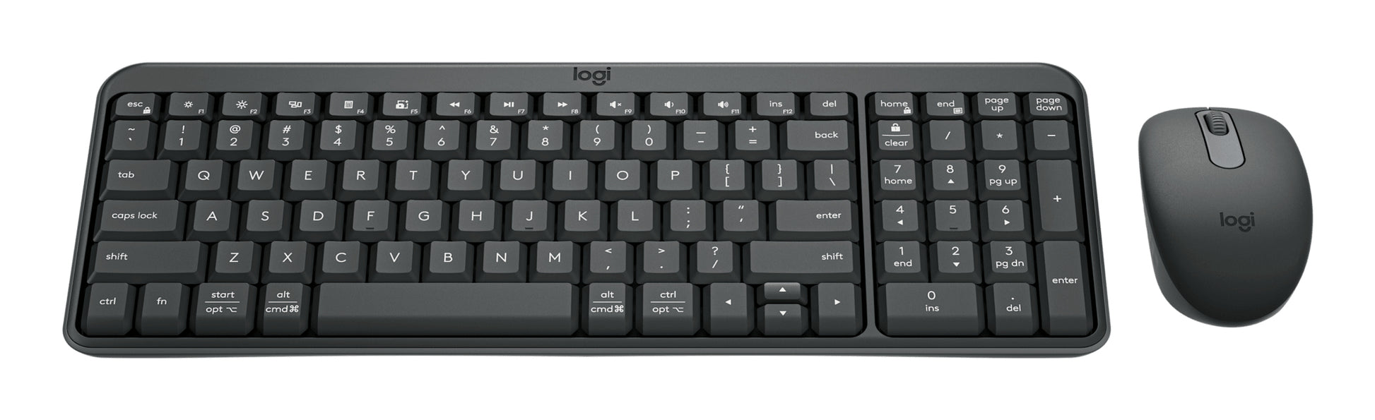 Logitech MK250 – Tastatur- und Maus-Set – Bluetooth & 2,4 GHz – QWERTY (UK-INT) – Graphit
