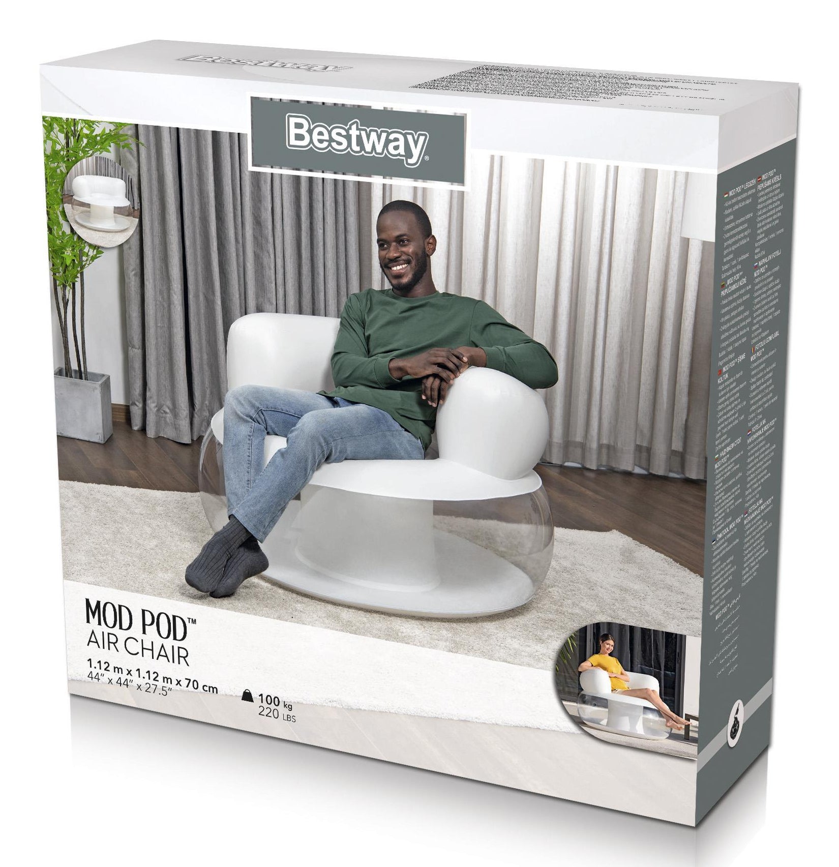 Bestway Sessel ModPod – 112 × 112 × 70 cm – PVC – mehrfarbig