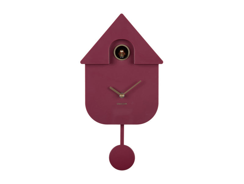 Karlsson Moderne Kuckucksuhr – 21,5 × 41 × 8,5 cm, rosa, Kunststoff
