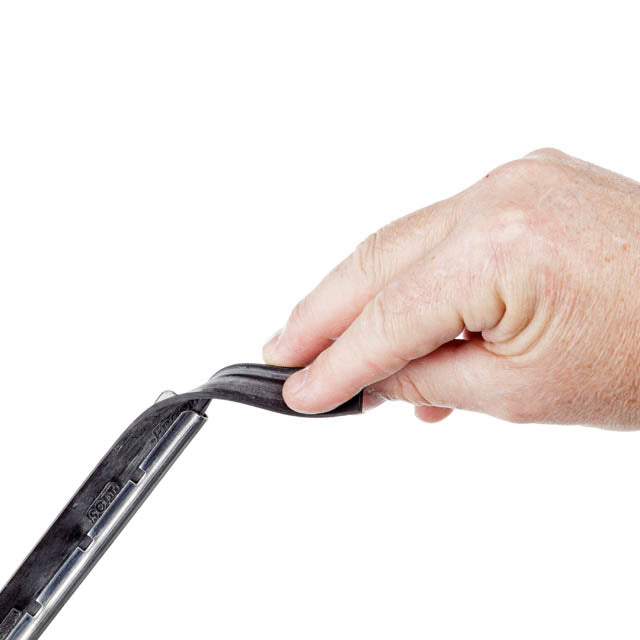Unger S-Schiene SOFT-Gummi – 25,0 cm – Edelstahl – Schwarz/Silber – für ErgoTec S- und Pro-Wischer