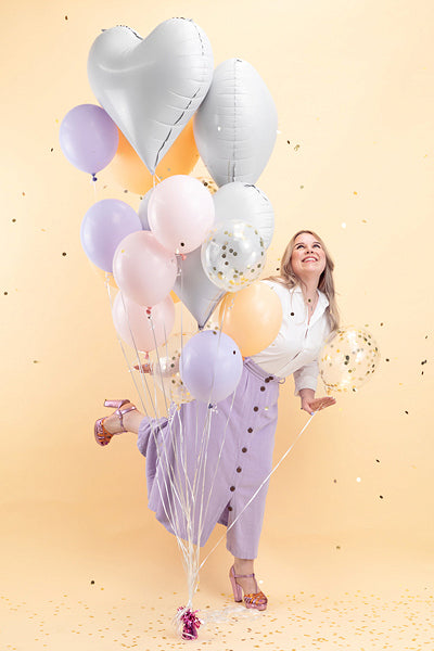PartyDeco Folienballon Herz – Weiss – 61 × 53 cm – Folie – 1 Stk