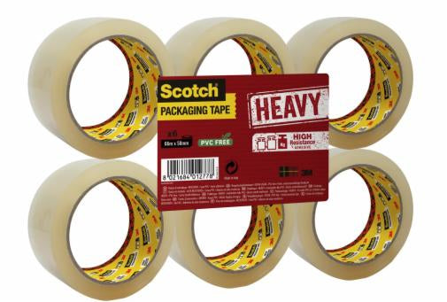 Scotch Verpackungsband HV.5066.F Heavy – PP, 50 mm × 66 m, transparent, 6 Rollen