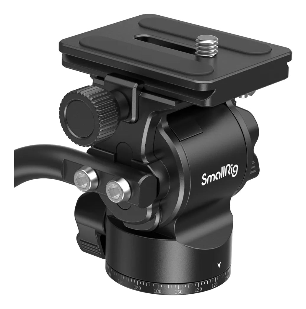 SmallRig CH10 Fluidkopf – 3 kg Traglast, 7,5 cm Höhe, Sockeldurchmesser 3,7 cm, 1/4" – Schwarz