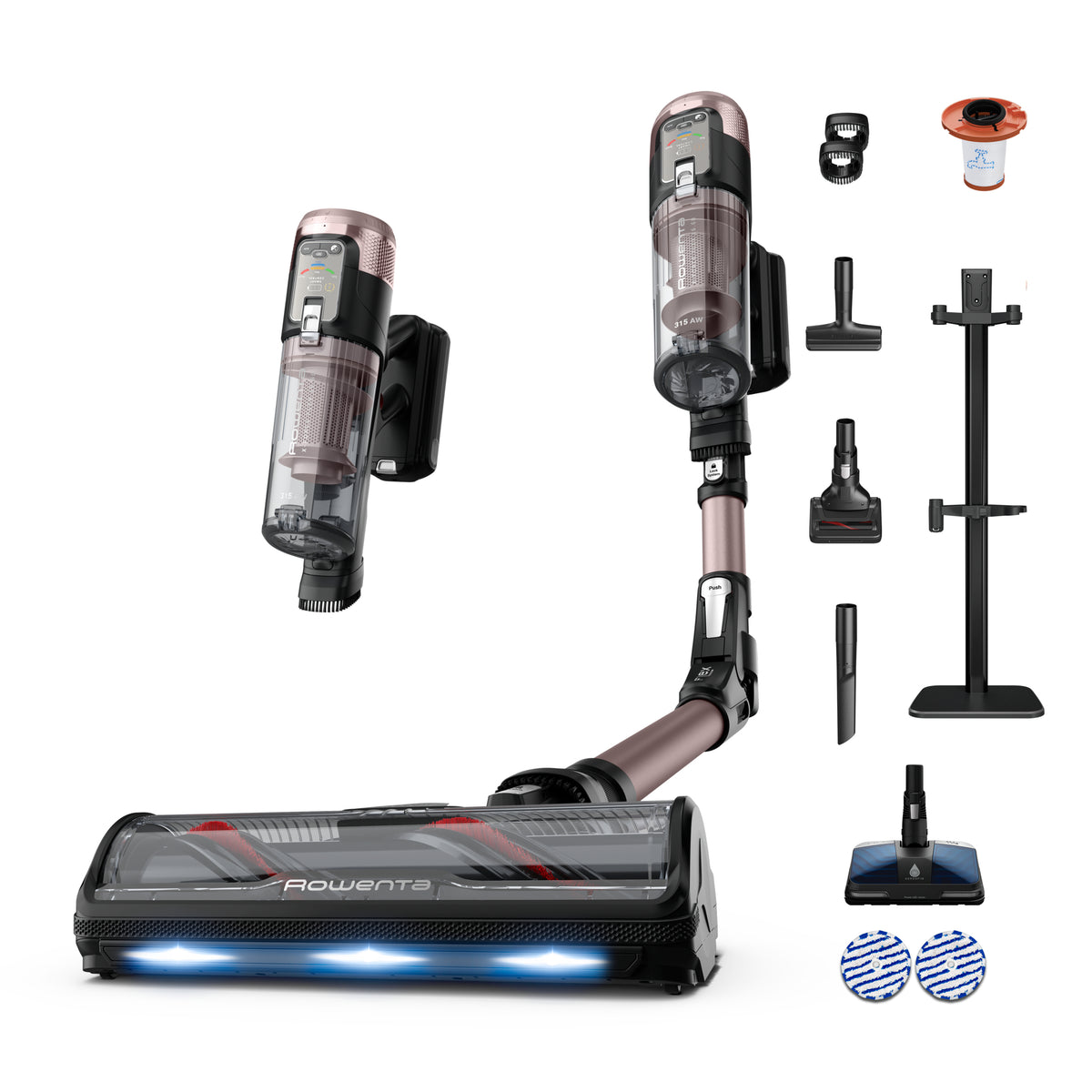 Rowenta Akkustaubsauger X-Force Flex 16.60 Animal Aqua, 2-in-1 – 120 min, 315 AW, Behälter 0,65 l