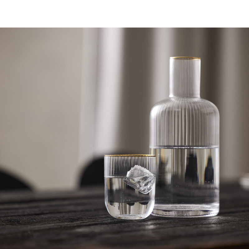 Lyngby Glas Karaffe Palermo Gold – 1,5 l, Ø 11,0 cm, H 25,5 cm, Glas, Transparent, spülmaschinenfest