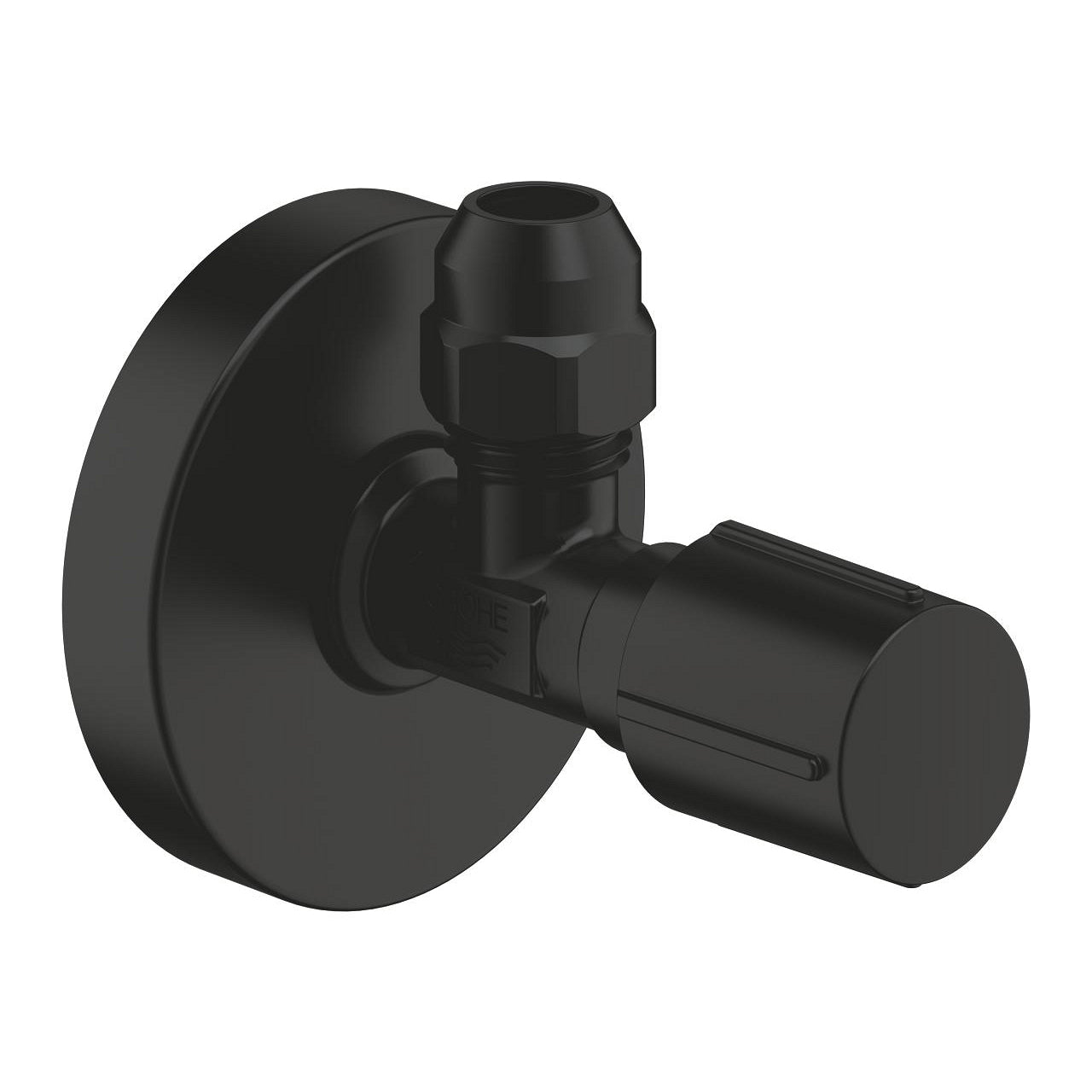 GROHE Eckventil, regulierbar – 1/2" × 3/8", Messing, schwarz, 55 × 80 × 60 mm