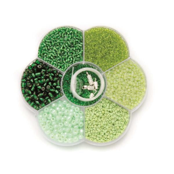 GLOREX Perlenset – Grün – 1 Stück