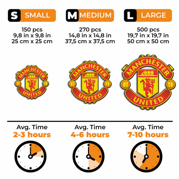 Iconic Puzzles Puzzle FC Manchester United – 270 Teile – 37,5 × 37,5 cm – ab 10 J. – Holz