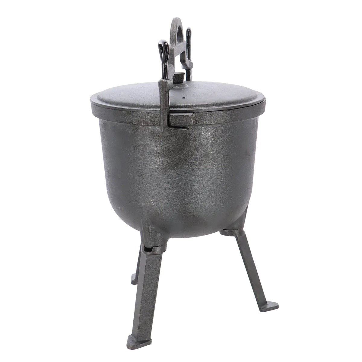 Esschert Design Kochtopf FF648 – 6,8 l, Gusseisen, für Feuer, Grillrost – Schwarz