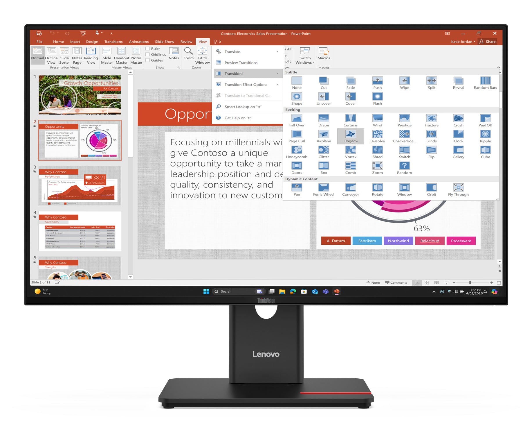 Lenovo ThinkVision T27-40 LED Monitor, 27", 1920 × 1080 (Full HD), Schwarz