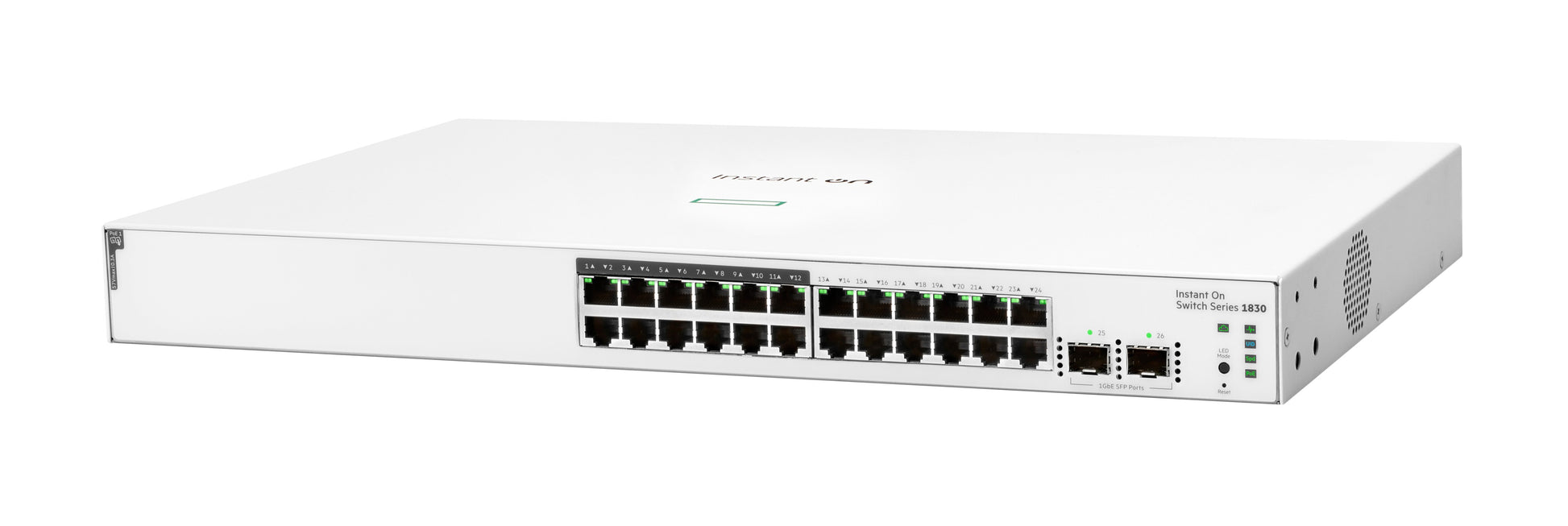HPE 1830 24G 2SFP JL813A – Managed Switch – 24×GbE, 2×SFP, L2, PoE+ 195 W, 1U
