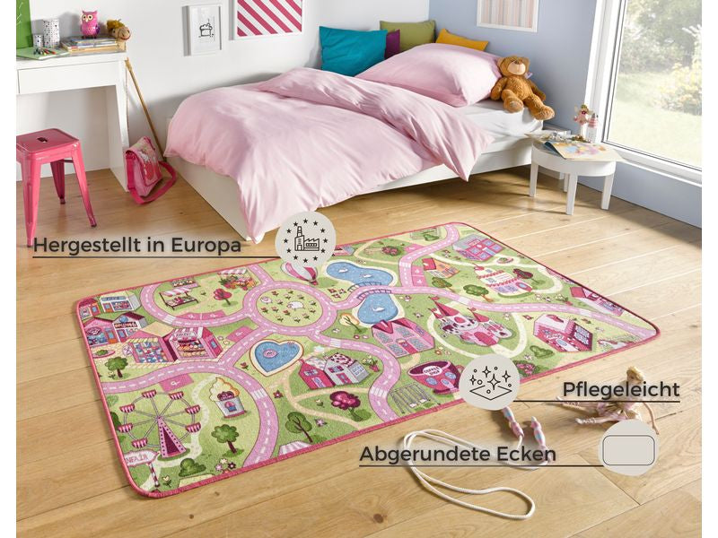 Hanse Home Kinderteppich Sweettown – 140 × 200 cm, Pink, Polypropylen