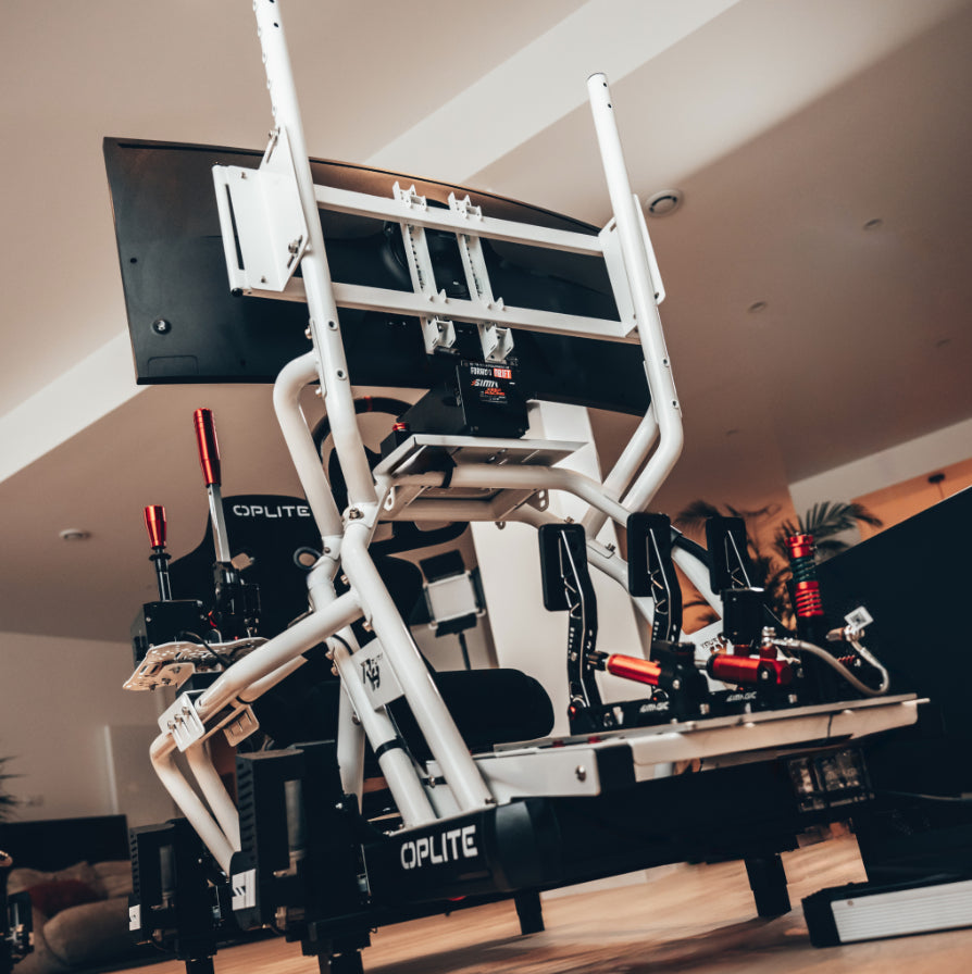 Oplite R8 Schalthebel-Handbremsenhalter – Montageset – für R8 FURY Cockpit & Chassis, Stahl, Weiss