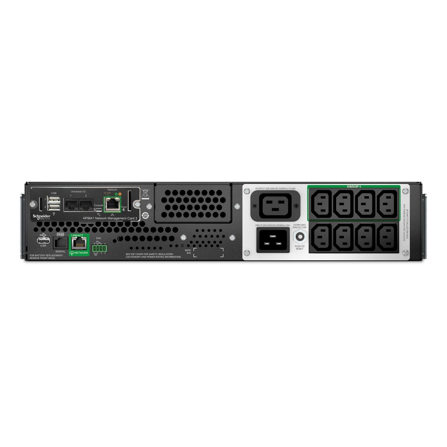 APC SMTL2200RMI2UCNC USV 2,2 kVA/1980 W Line-Interaktiv – C13×8, C19×1