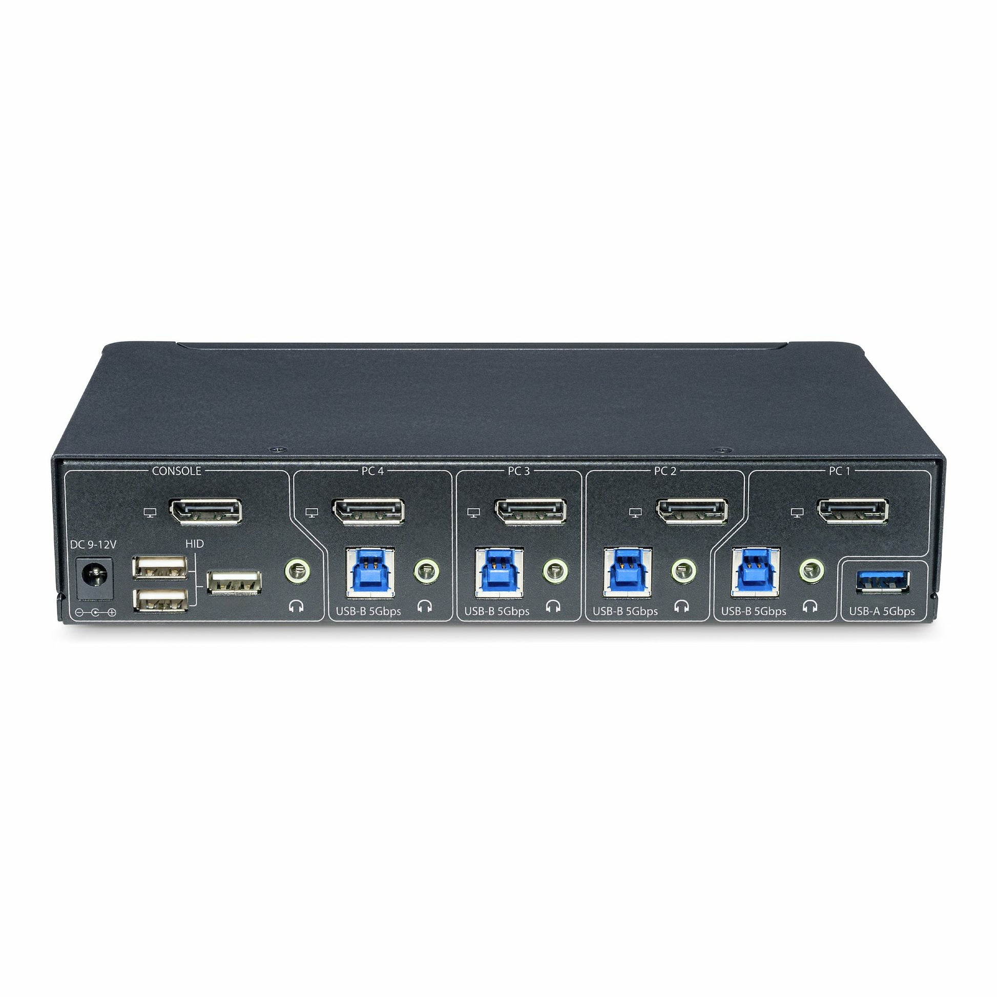 StarTech.com P4AD122 – 4-Port DP KVM-Switch – 4K/60 Hz, USB 3.0-Hub, Audio, Rack 1U