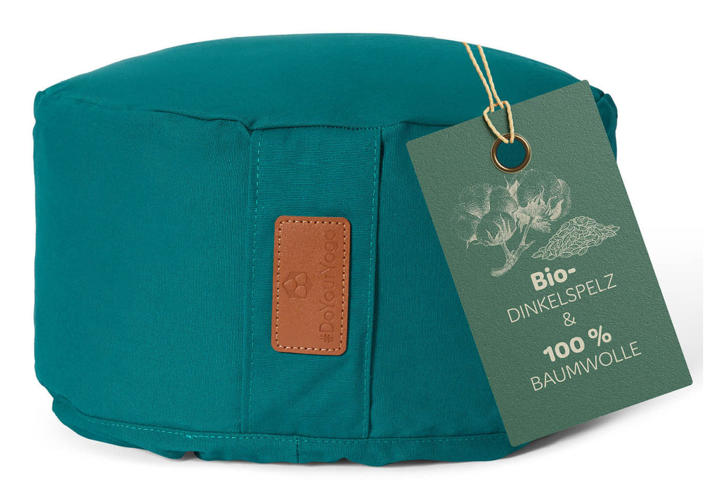 DoYourYoga Vishnu Zylinder Sitzkissen – 30,0 × 30,0 × 15,0 cm, Baumwolle, Dunkelgrün