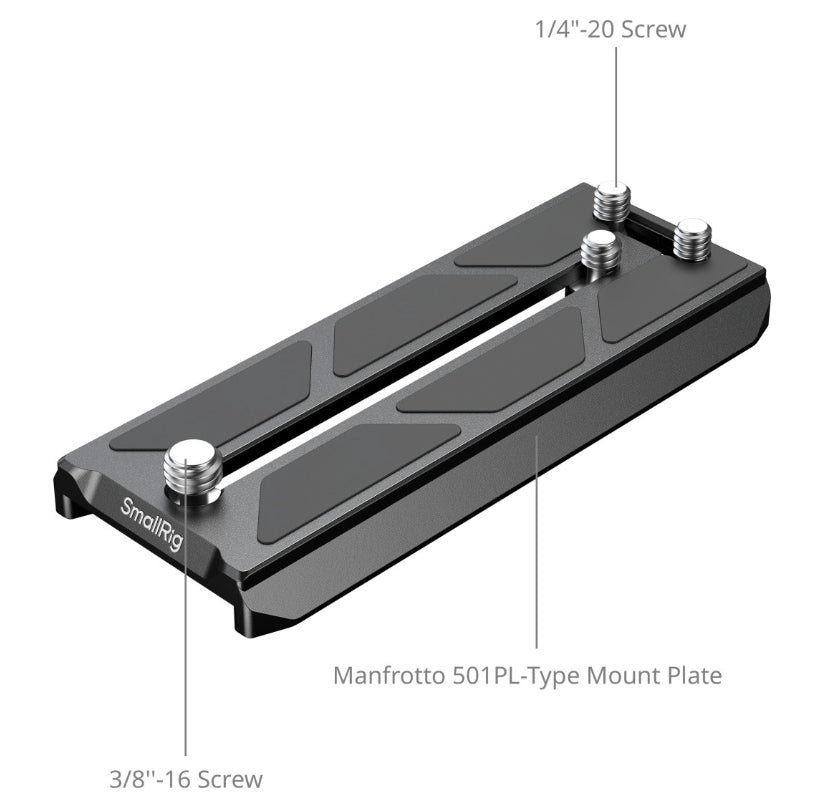 SmallRig 6318 Stativkopfplatte – Aluminium, 50 × 11 × 110 mm, 85 g – für Manfrotto 501PL