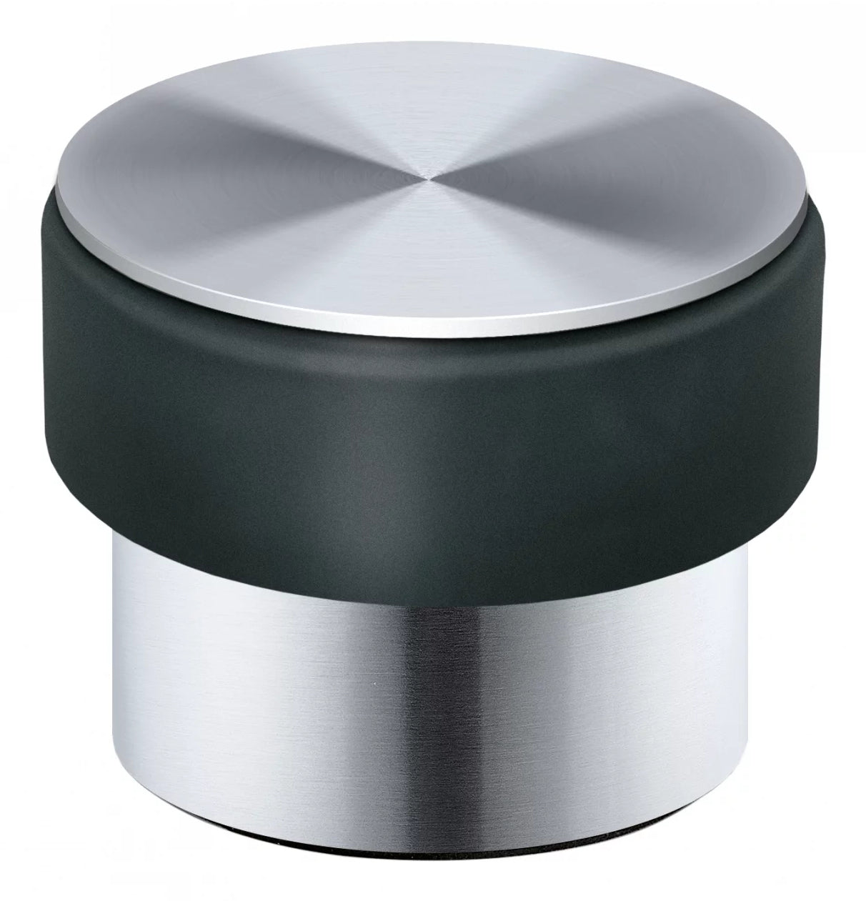 Blomus Stop Türstopper – Gummi/Edelstahl – Schwarz/Silber – Ø 90 × H 70 mm
