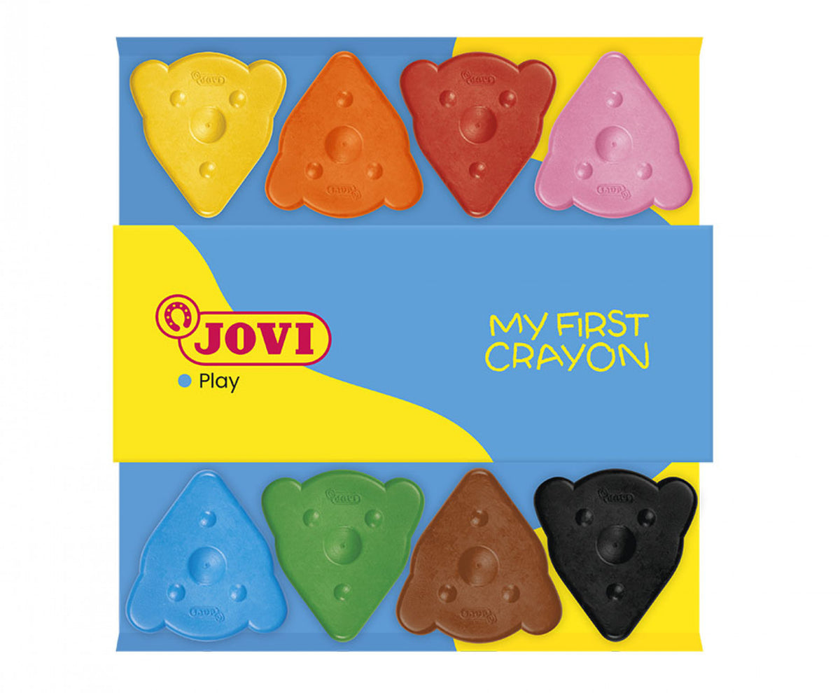 Jovi My First Crayon Wachsmalkreiden – 8 Farben, ergonomisch, Karton