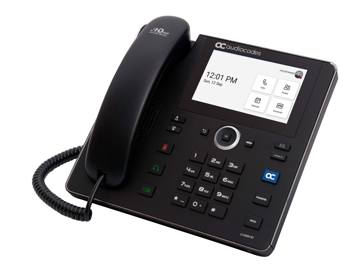 AudioCodes C455HD – IP-Telefon, 8 SIP-Konten, 5" Touch, Gigabit, PoE, Freisprechen, mit Anrufbeantworter