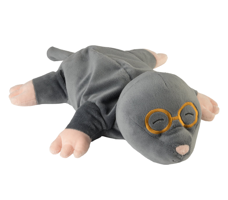 Warmies Schlafender Maulwurf Mikrowellenbeheiztes Spielzeug – 350 mm, 720 g, grau/beige