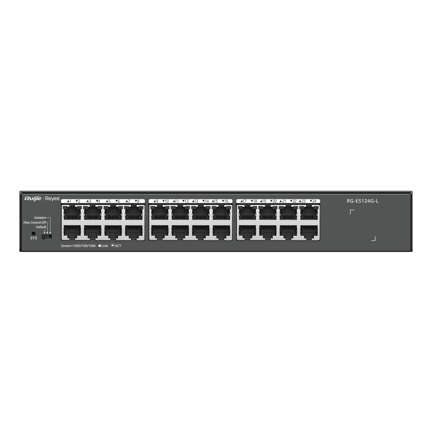 Ruijie Networks RG-ES124G-L – Switch (Unmanaged) – 24×GbE, L2, 19" Rack
