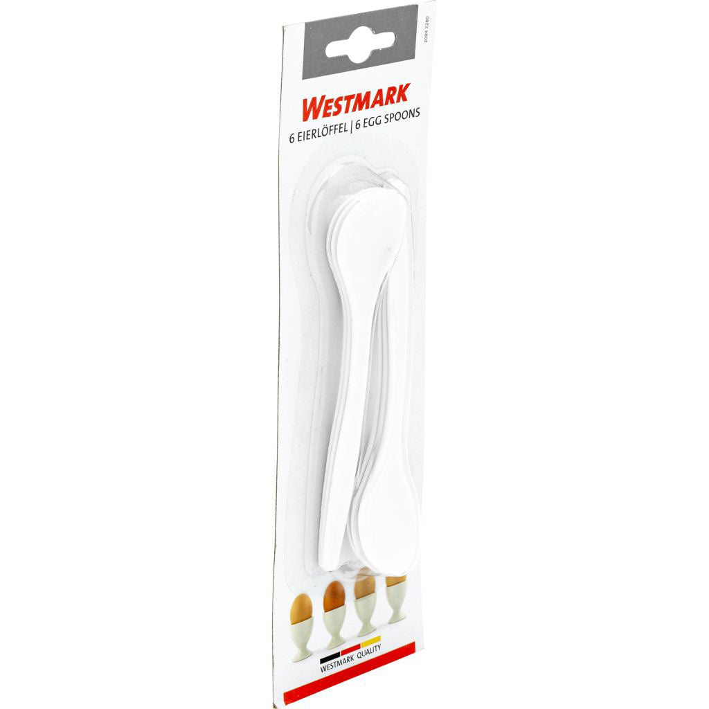 Westmark Eierlöffel – 6er-Set, 14,3 cm, Kunststoff, Weiss, spülmaschinenfest