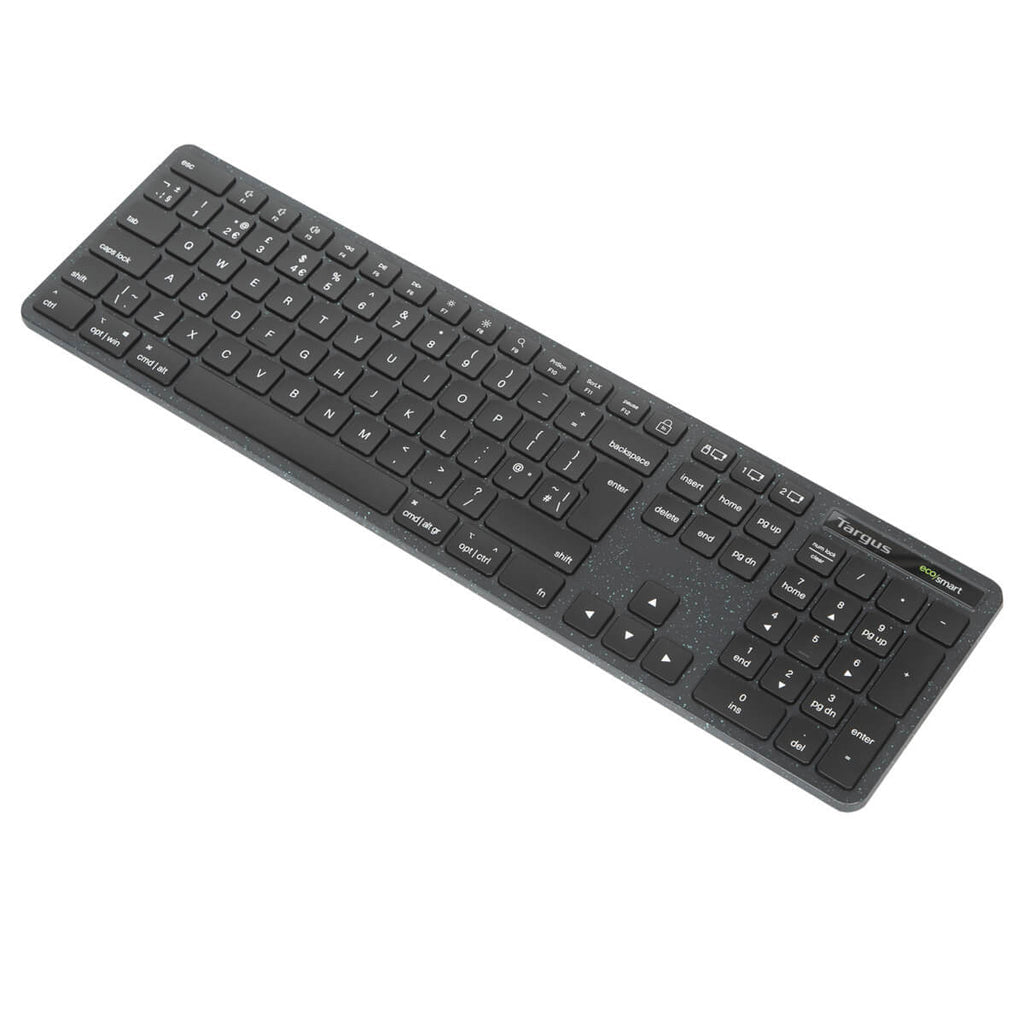 Targus ECOsmart AKB873NO – Tastatur – 100% – Bluetooth & 2,4 GHz – QWERTY (Nordic) – antimikrobiell – schwarz