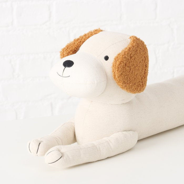 Boltze Türstopper Bello – Hund 76,5 × 15 × 20 cm, Polyester, Sand, Baumwolle, Braun/Beige, für Türen