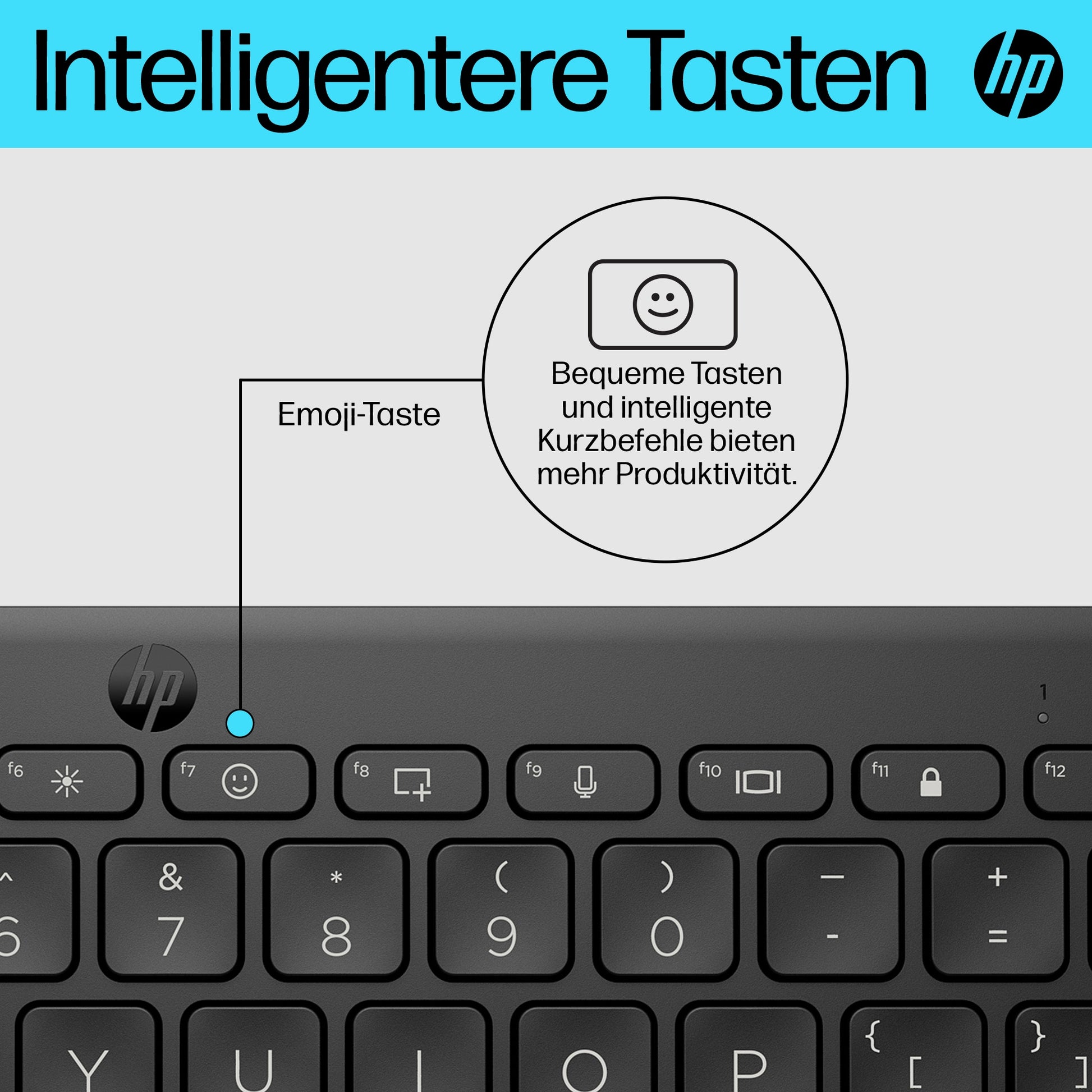 HP 350 – Kompakte Tastatur – Mechanisch – Bluetooth 5.2 – Ohne Ziffernblock – Schwarz