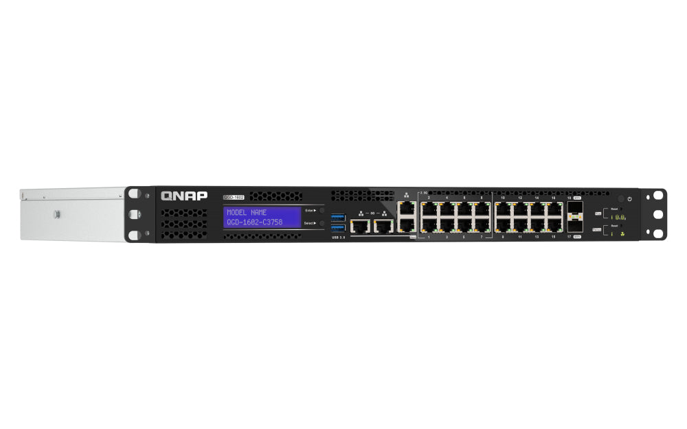 QNAP QGD-1602-C3758-16G – Verwalteter L2 Switch – 8× 2,5G, 8× 1G, 2× SFP+, 19", 1U