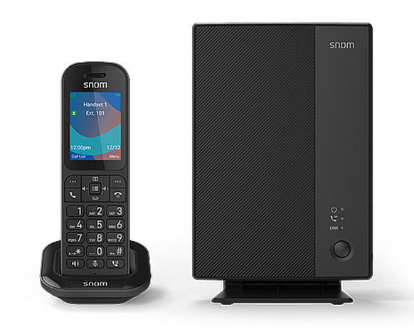Snom M253 – DECT-Telefon mit Basis, 20 SIP-Konten, max. 10 Mobilteile, PoE, mit AB, Schwarz