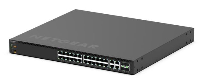 NETGEAR MSM4332-100NES – Managed L3 Switch – 28× RJ‑45 (2,5G/10G), 4× SFP28, PoE++ (4PPoE), PoE-Budget 2520 W