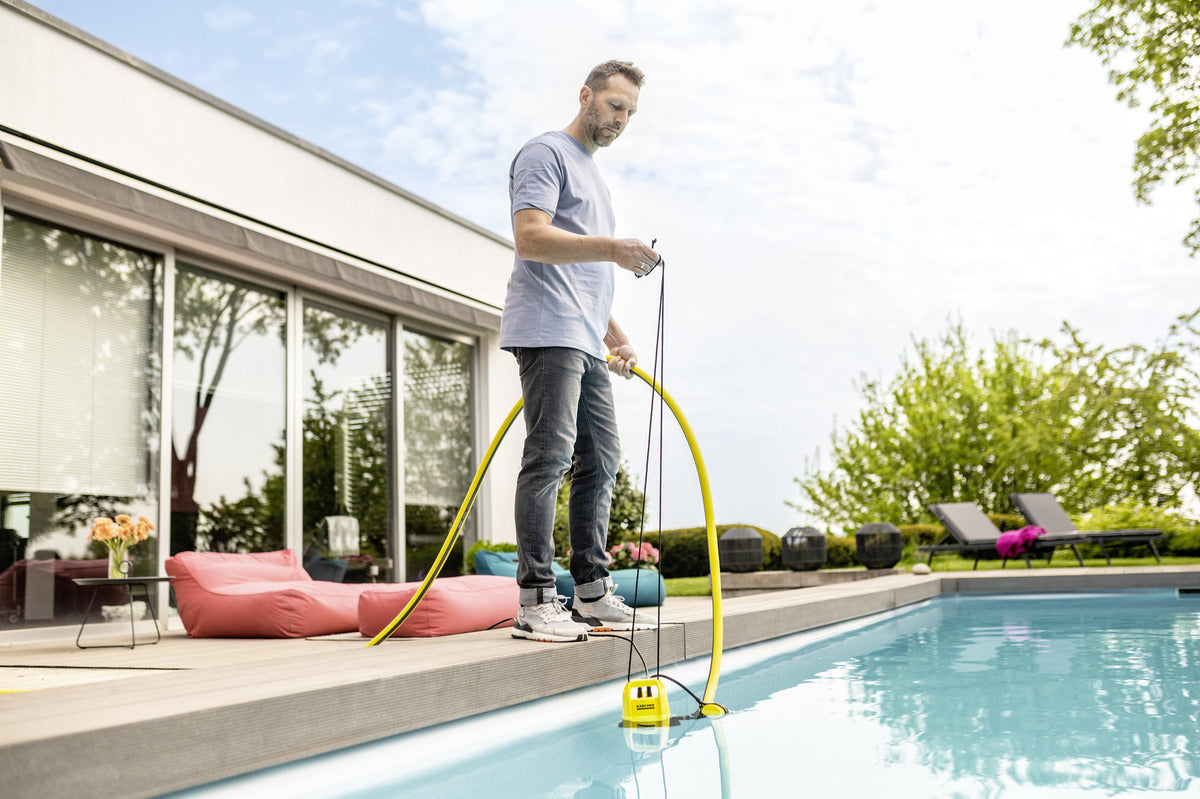Kärcher SP 9.000 FLAT Tauchpumpe – 9000 l/h, 280 W, 6 m Förderhöhe, 10 m Kabel, Schwarz/Gelb, Restwasser 1 mm