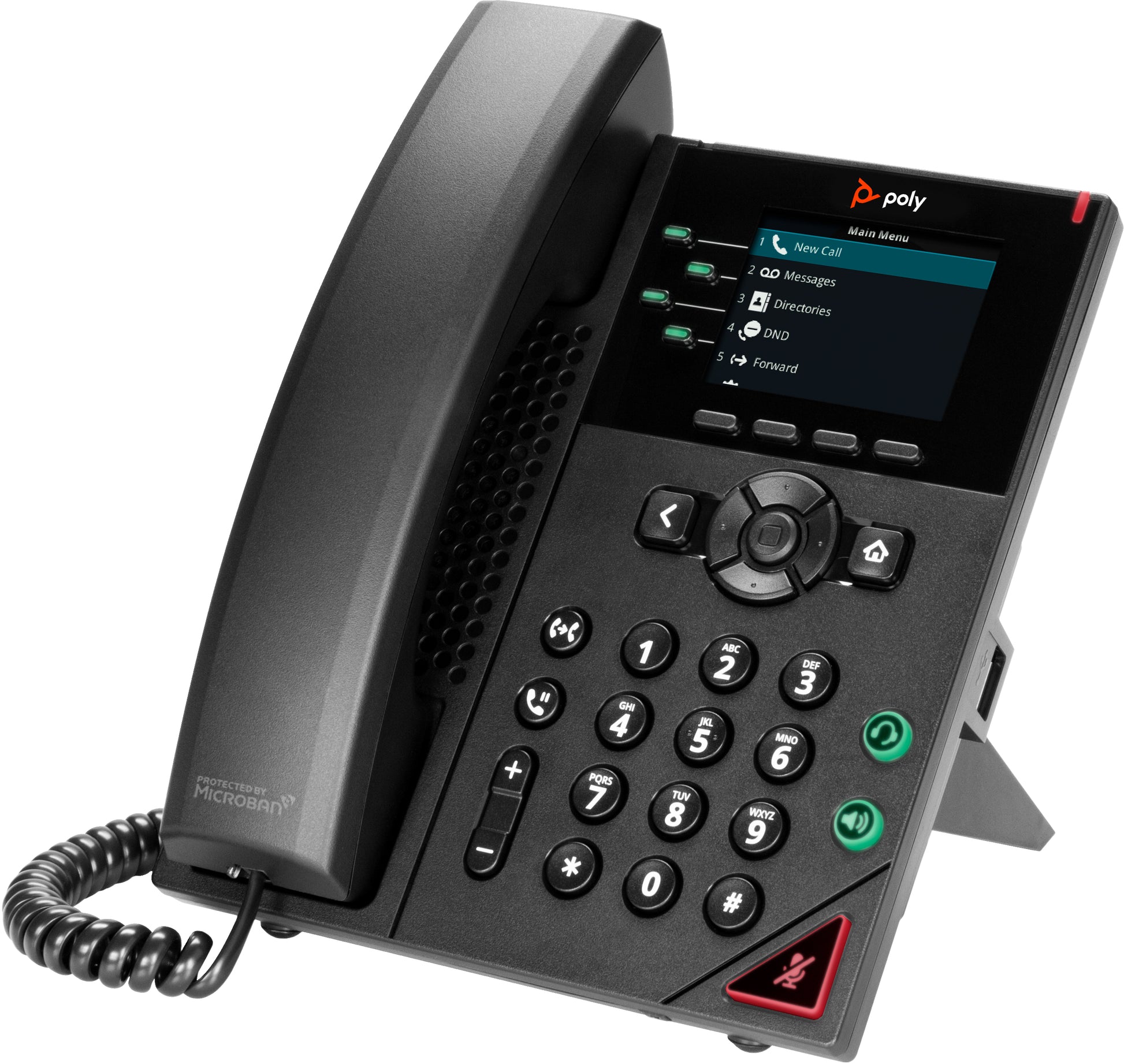 Poly VVX 250 – IP-Telefon, 4 SIP-Konten, 2,8", Gigabit, PoE, Schwarz