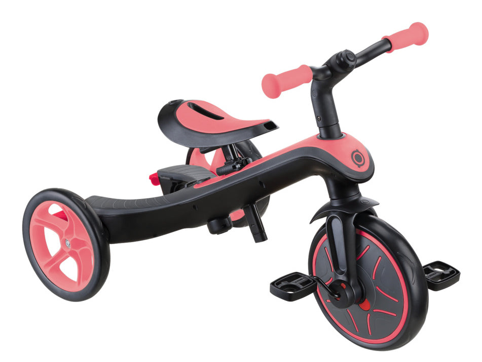 Globber Explorer 4 in 1 Dreirad – Schiebestange, verstellbarer Sitz – ab 10 Monaten – Rosa