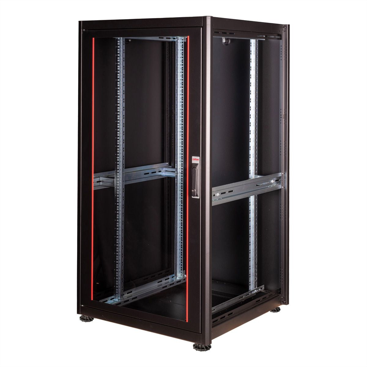 ROLINE Basic – 19" Netzwerkschrank 32U, IP20, abschliessbar, 600 × 600 × 1560 mm, schwarz, Stahl