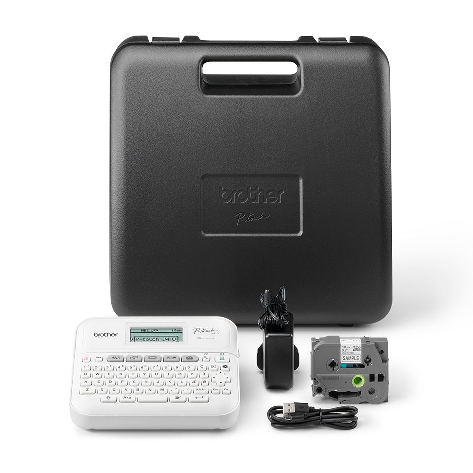 Brother P-touch PT-D410VP – Beschriftungsgerät, für TZe-Bänder, USB, QWERTY-Tastatur
