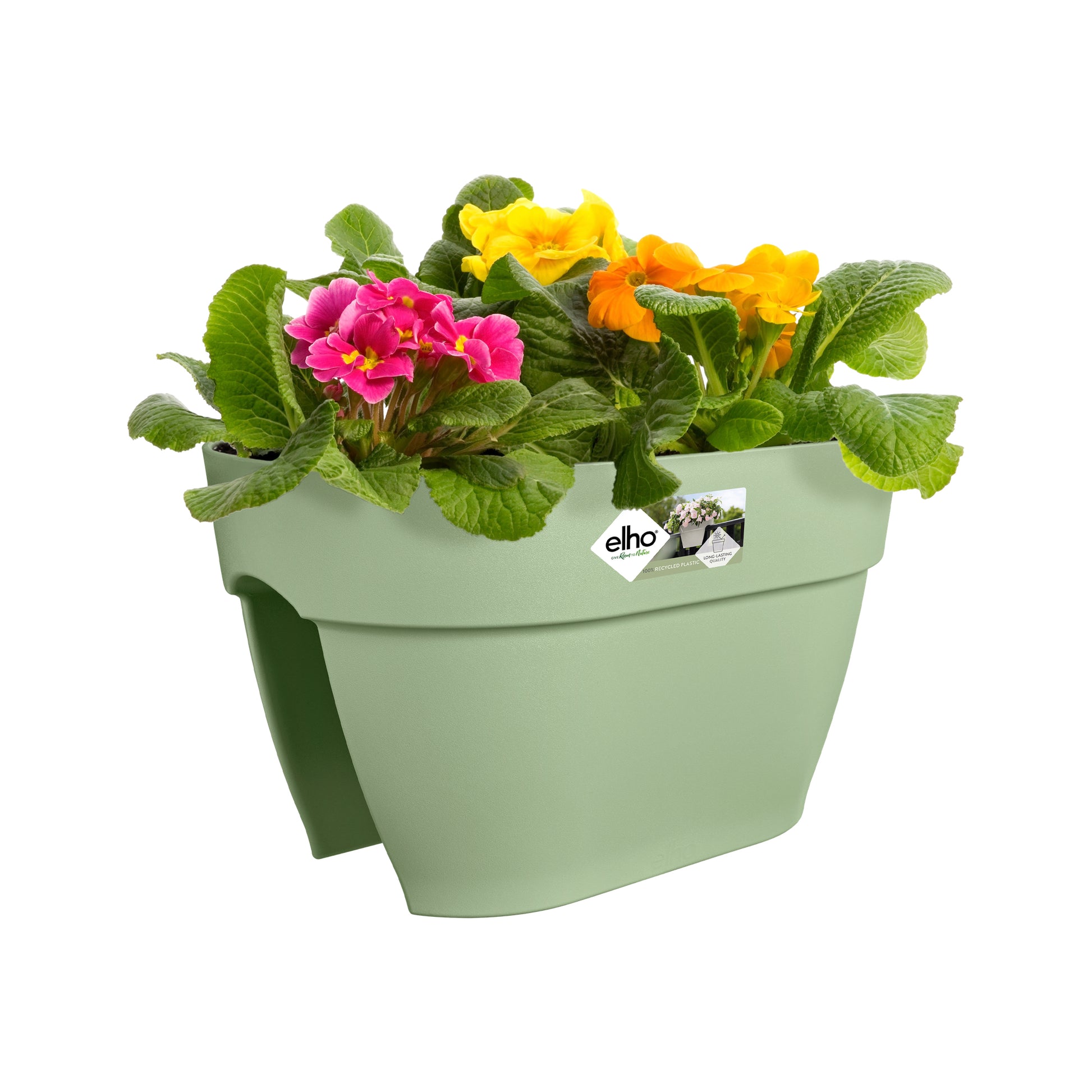elho Blumenkasten – 10000 ml, 40 × 22 cm – Recycling-Kunststoff, Grün