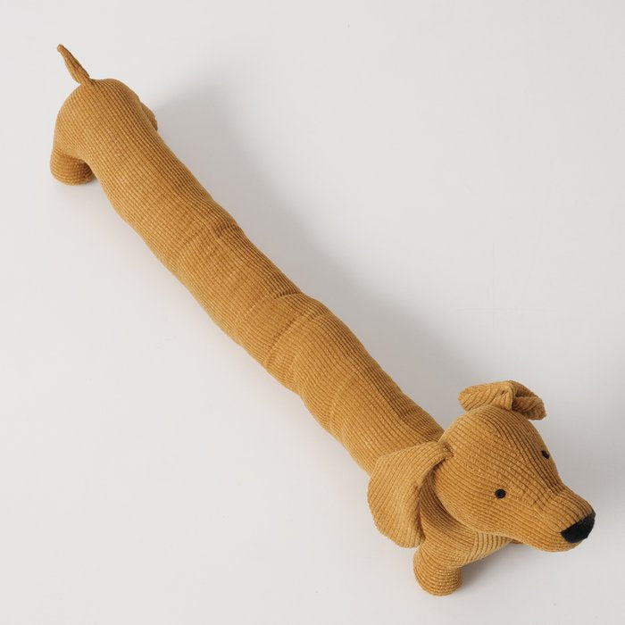 Boltze Zugluftstopper Kalle – 84 × 14,5 × 24,5 cm – Polyester & Sand & Baumwolle, braun