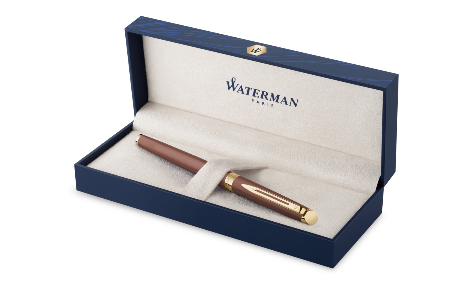 Waterman Hémisphère Understated Ed. Metall Kupfer – Füllfederhalter Feder F – rot, gold – Patronen/Konverter