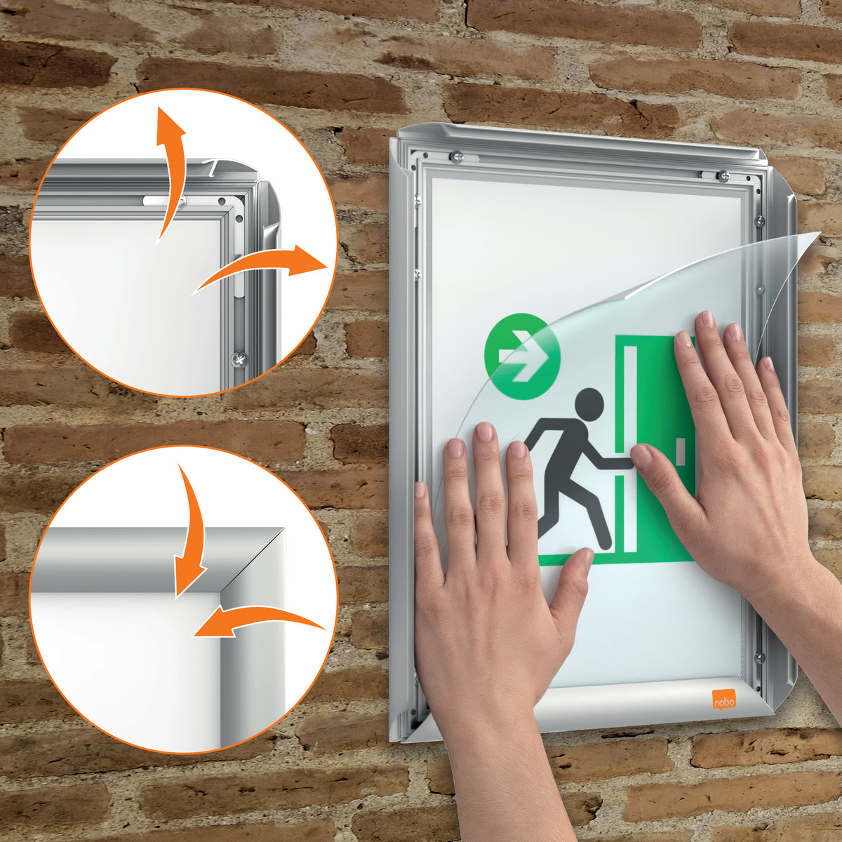 Nobo Plakatrahmen Impression Pro – für A4 – Silber – Aluminium – Randbreite 25 mm